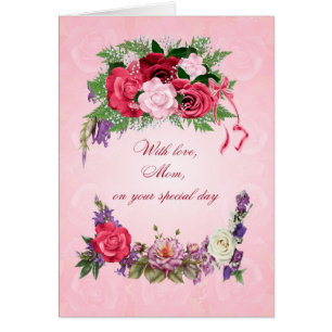Cartão Mamãe Birthday Rosas lindas