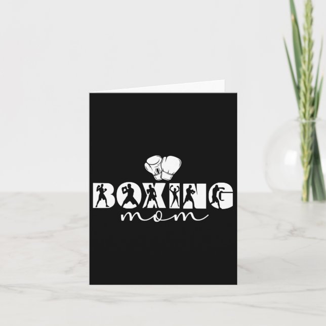 Cartão Mamãe Boxing Mãe Orgulhosa Boxando Mãe (Frente)