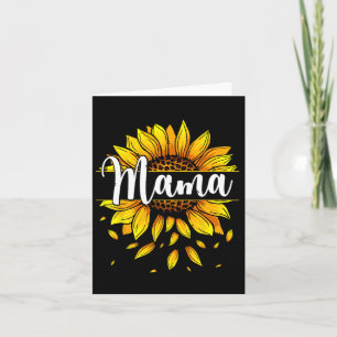 Cartão Mamãe Com Gráfico Floral De Girassol Amarelo Mães