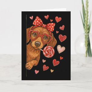Cartão Mamãe Dachshund do Dia dos Namorados Cachorrinho F
