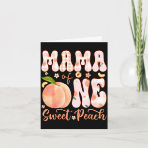 Cartão Mamãe de um doce pêssego de 1º aniversário menina