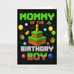 Cartão Mamãe Do Menino De Aniversário Festa Video Game Pi