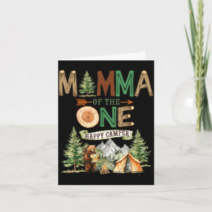 Cartão Mamãe do único feliz acampado no aniversário de 1
