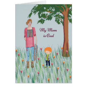 Cartão Mamãe é a Legal carta de aniversário do Jovem F