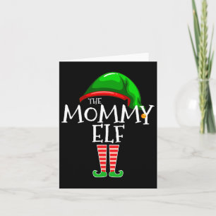 Cartão Mamãe Elf Family Matching Group Natal Mãe