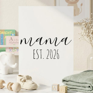 Cartão Mamãe Est. 2026 Mãe Para Ser Personalizado Minimal