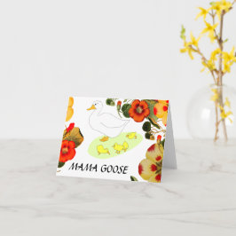 Cartão Mamãe ganso e fofoca floral, dia de ganso da mãe