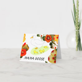 Cartão Mamãe ganso e fofoca floral, dia de ganso da mãe