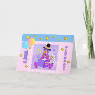 Cartão Mamãe Goose berçário rima templato de primeiro ani