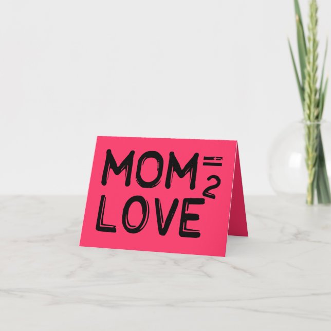 Cartão Mamãe Igual a Amor Rosa Quadrado (Frente)
