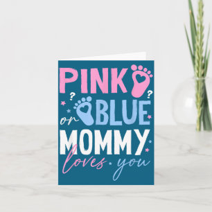 Cartão Mamãe rosa ou azul ama revelação do sexo nova mamã