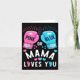Cartão Mamãe Rosa Ou Azul Ama Você Boxando O Gênero Revea