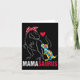 Cartão Mamasauro T Rex Dinossaur Mama Saurus Autism Aware