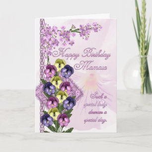 Cartão Mamaw Birthday Card - Pansy