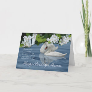 Cartão Mamaw Birthday Card - Swans And Butterfly