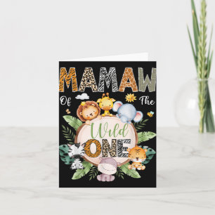 Cartão Mamaw Da Selva Safari primeiro aniversario Selvage