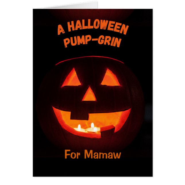 Cartão Mamaw Halloween Cute Jack o'Lanterna (Frente)