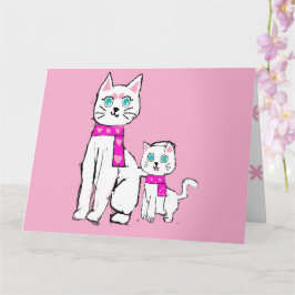 Cartão Mamma gatinho e Lily Dia de as mães