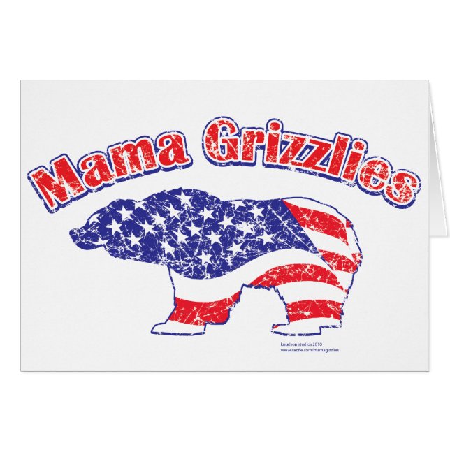 Cartão Mamma-Grizzly-Distante (Frente Horizontal)