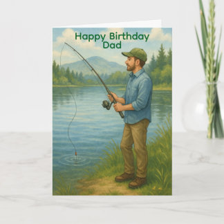 Cartão Man Fishing Custom Birthday/Fathers Day