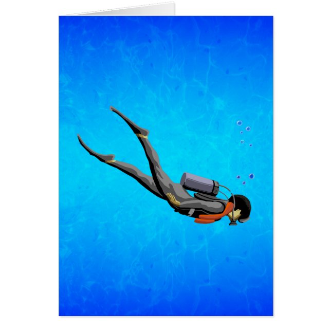 Cartão Man SCUBA Diving (Frente)