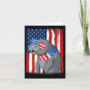 Cartão Manatee América Bandeira Patriótica Manateou 4º de