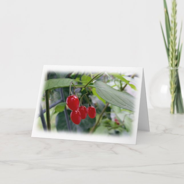 Cartão Manchas vermelhas do outono (Frente)