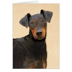 Cartão Manchester Terrier Pintura Original