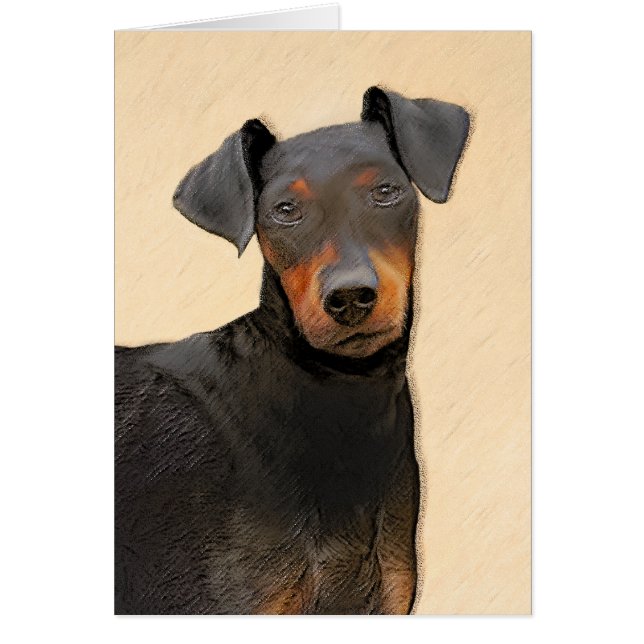 Cartão Manchester Terrier Pintura Original (Frente)