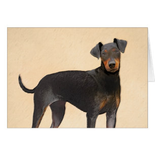Cartão Manchester Terrier Pintura Original