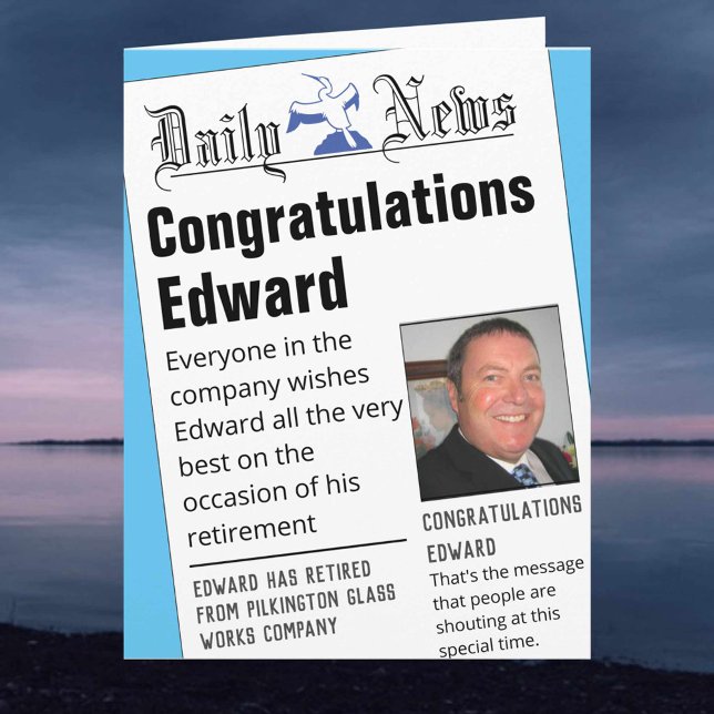 Cartão Manchetes de jornais fictícios Retirada (Criador carregado)