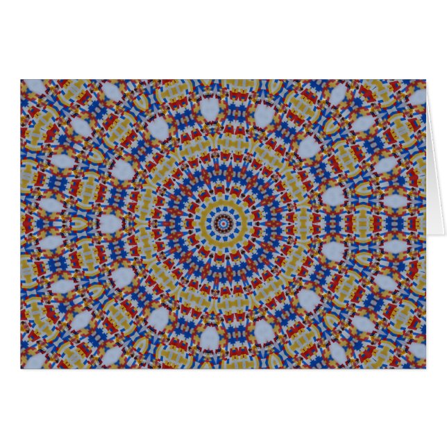 Cartão Mandala amarelo azul (Frente Horizontal)