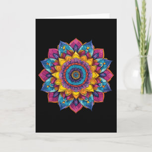 Cartão Mandala Colorido Geometria Sagrada Ioga Zen