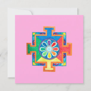 Cartão Mandala de Criação de Aquarela