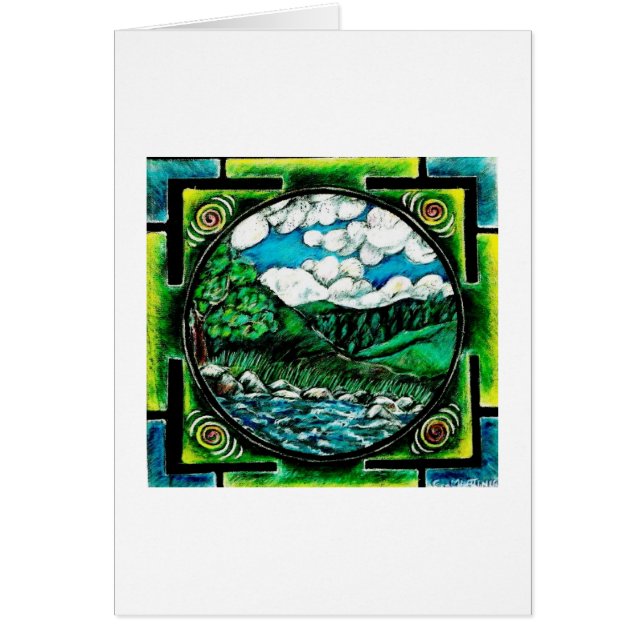 Cartão Mandala do rio do poço (Frente)