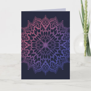 Cartão Mandala Floral de Flor Yoga
