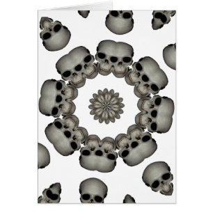 Cartão Mandala humana assustador do crânio