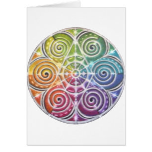 Cartão Mandala mágica da roda de cor