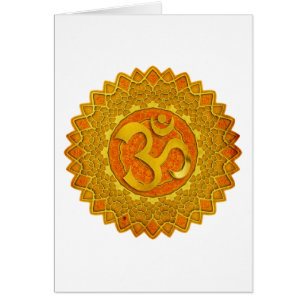 Cartão MANDALA OM - laranja   faça seu próprio histórico