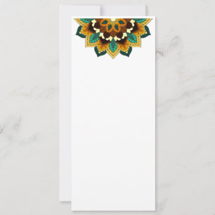 Cartão Mandala Padrão 02 em amarelo e em tom