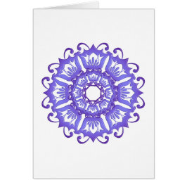 Cartão Mandala violeta floral. Cumprimento