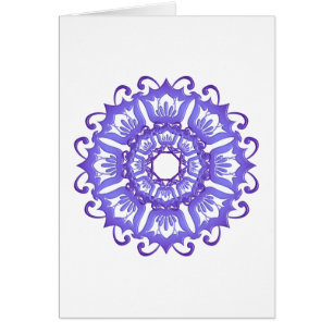 Cartão Mandala violeta floral. Cumprimento