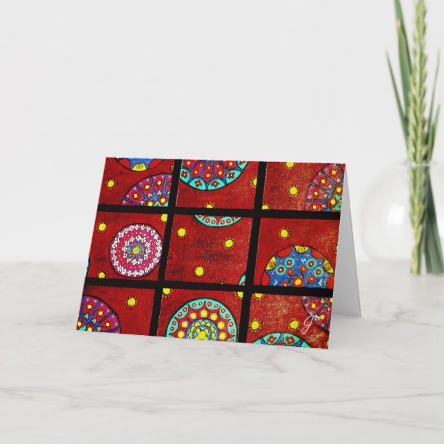 Cartão Mandalas no movimento (Frente)