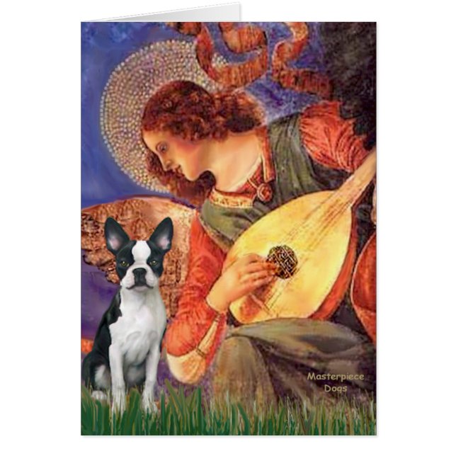 Cartão Mandolin Angel - Boston Terrier #1 (Frente)