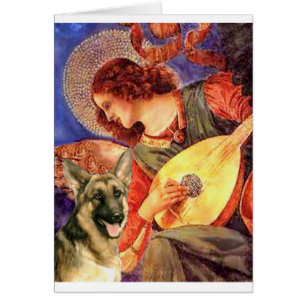 Cartão Mandolin Angel - German shepherd 2