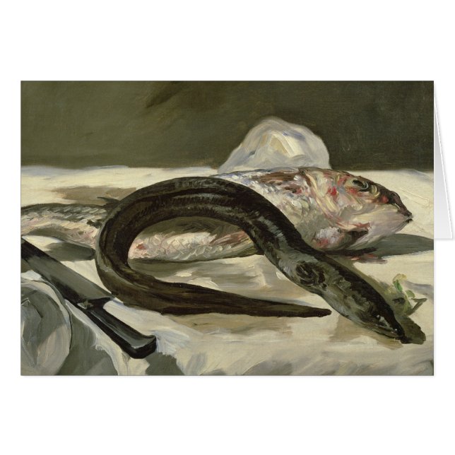 Cartão Manet | Eel e Red Mullet, 1864 (Frente Horizontal)