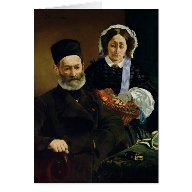 Cartão Manet | Retrato de M e Mme Auguste Manet (Frente)