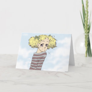 Cartão Manga girl Greeting Card