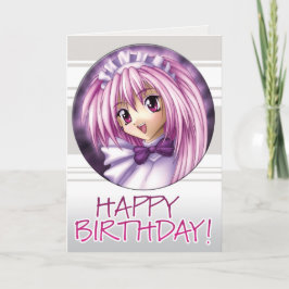Cartão Manga Girl Maid Birthday