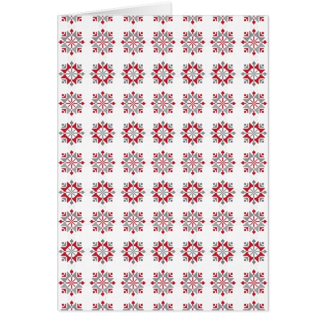 Cartão Manhã da Letónia - SN - padrão geométrico VII (Frente)